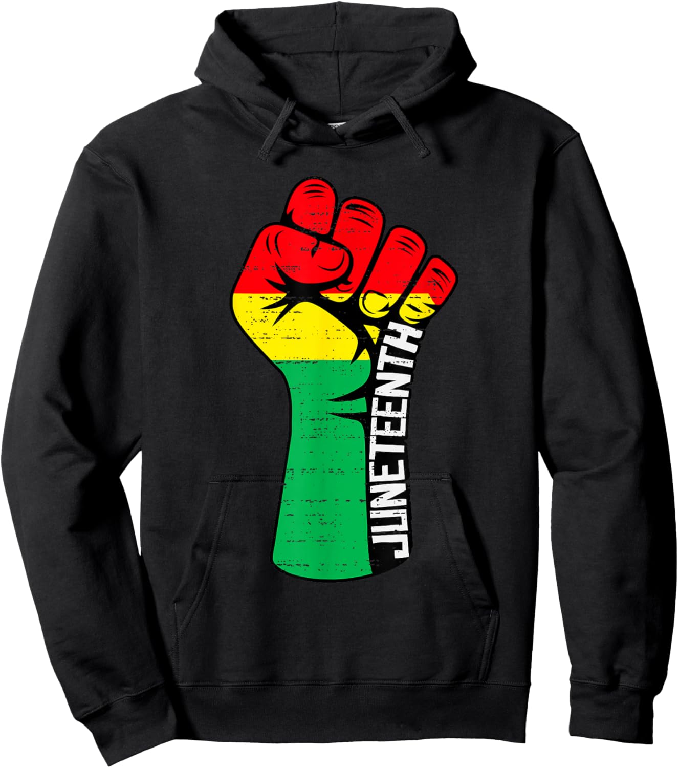 Power Fist Juneteenth 1865 Freedom African June 19th Hoodie - Hoodie | Black