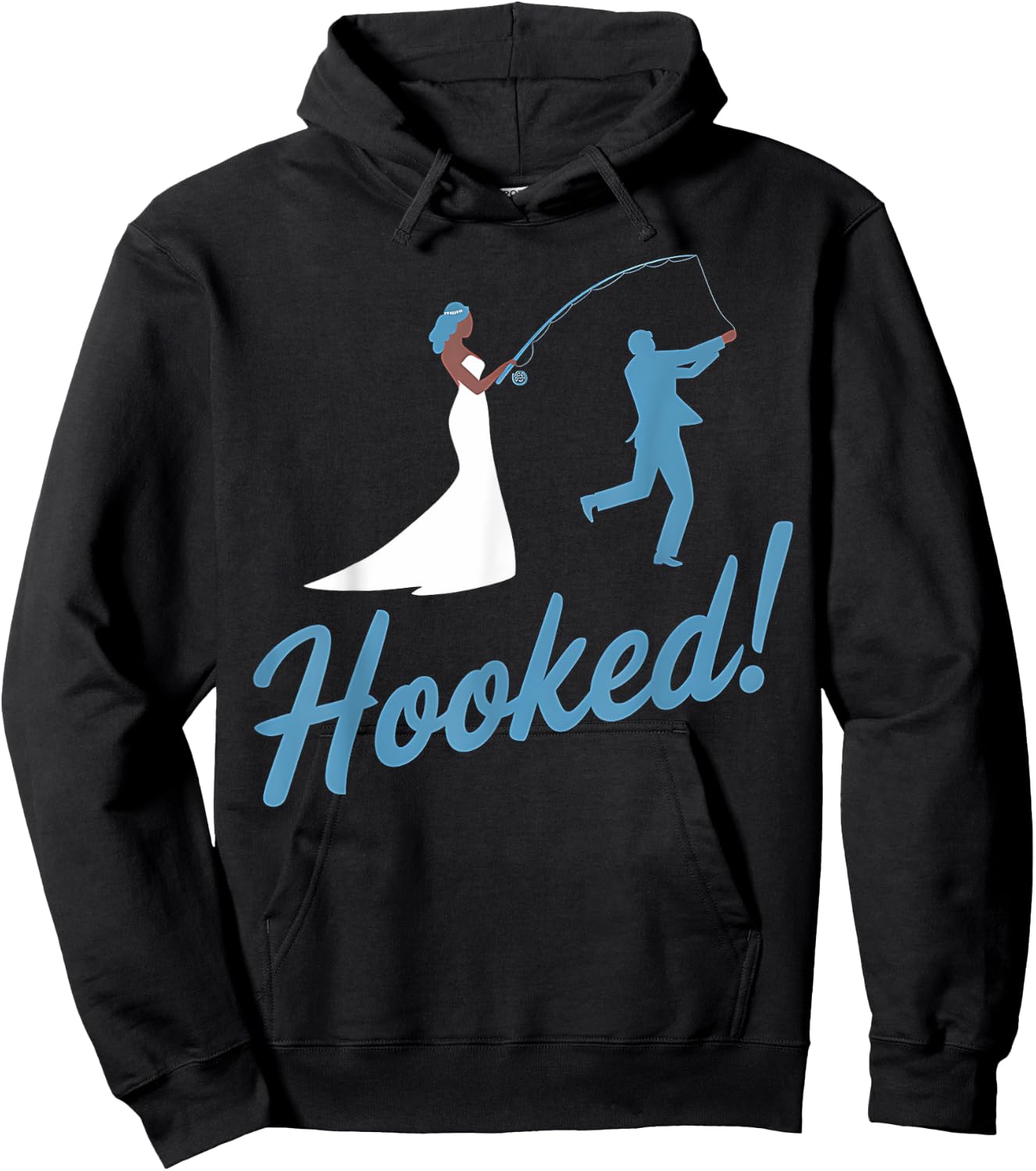 Fishing Wedding Groom Hooked Funny Marriage Gift Hoodie - Hoodie | Black