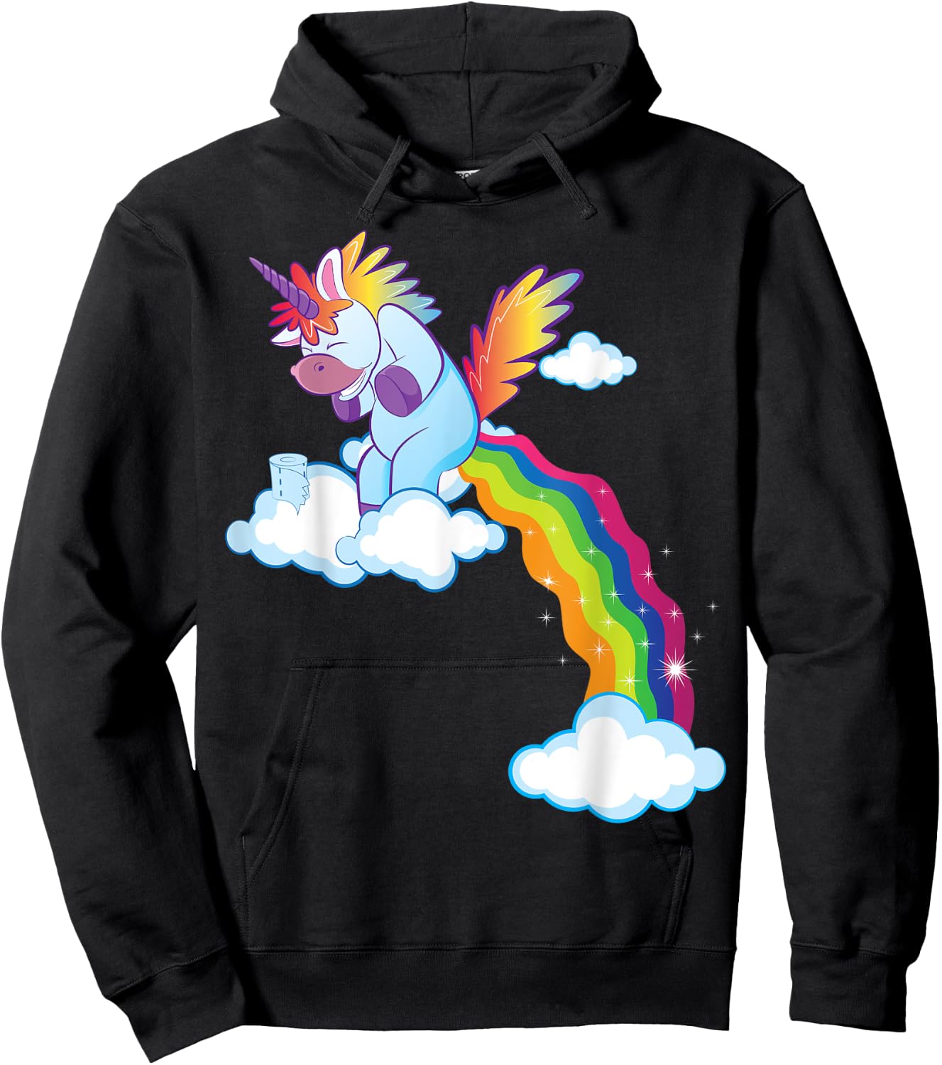 Unicorn Lover Gift Funny Rainbow Pooping Unicorn Hoodie - Hoodie | Black
