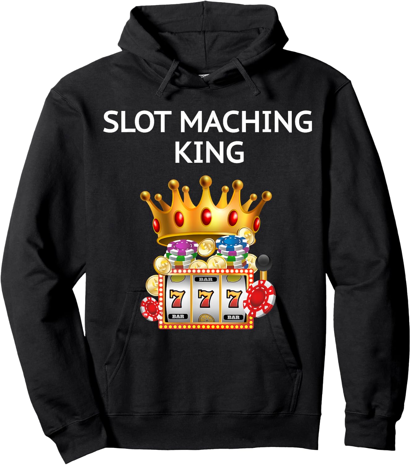 Slot Machine T Shirt - Hilarious Casino Gambling King Hoodie - Hoodie | Black