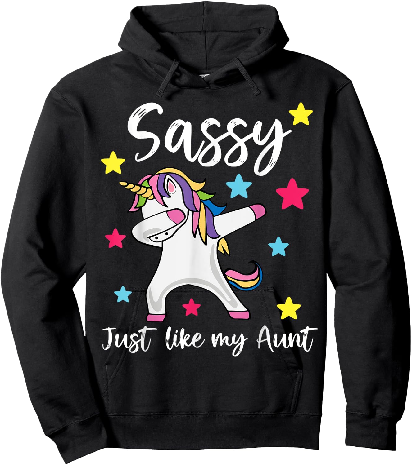 Sassy Like My Aunt Unicorn Cute Matching Niece and Auntie Hoodie - Hoodie | Black