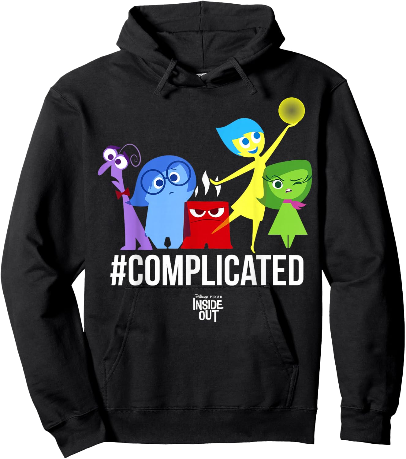 Disney Pixar Inside Out Complicated Emotions Group Shot Hoodie - Hoodie | Black