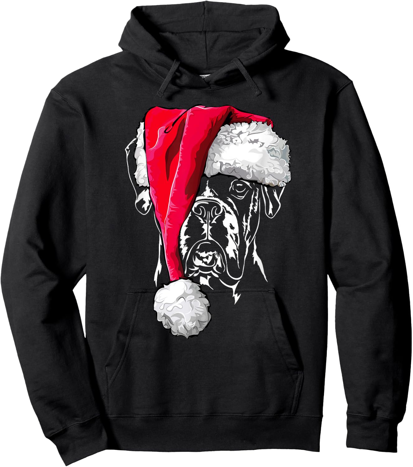 Funny German Boxer Santa Christmas Dogs Hoodie - Hoodie | Black
