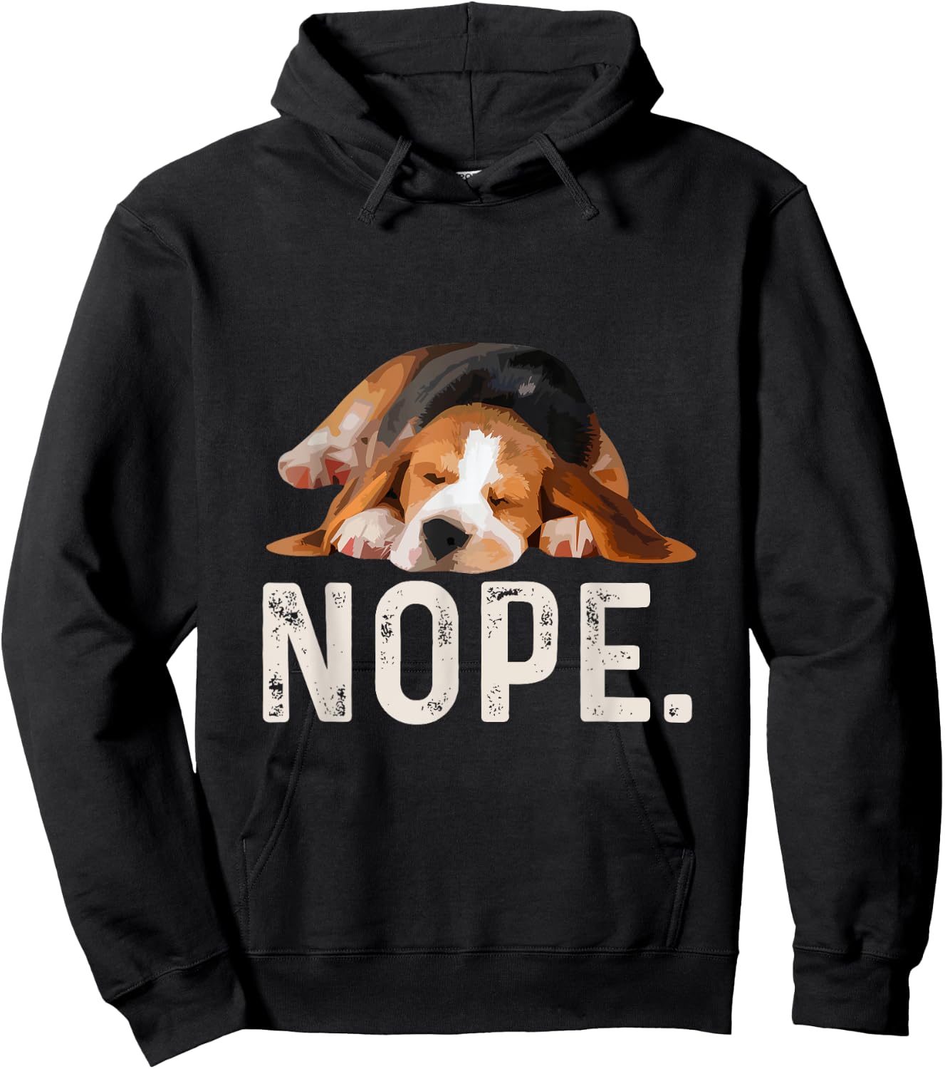 Nope Lazy Beagle Dog Lover Gift Women Girls Kids Hoodie - Hoodie | Black