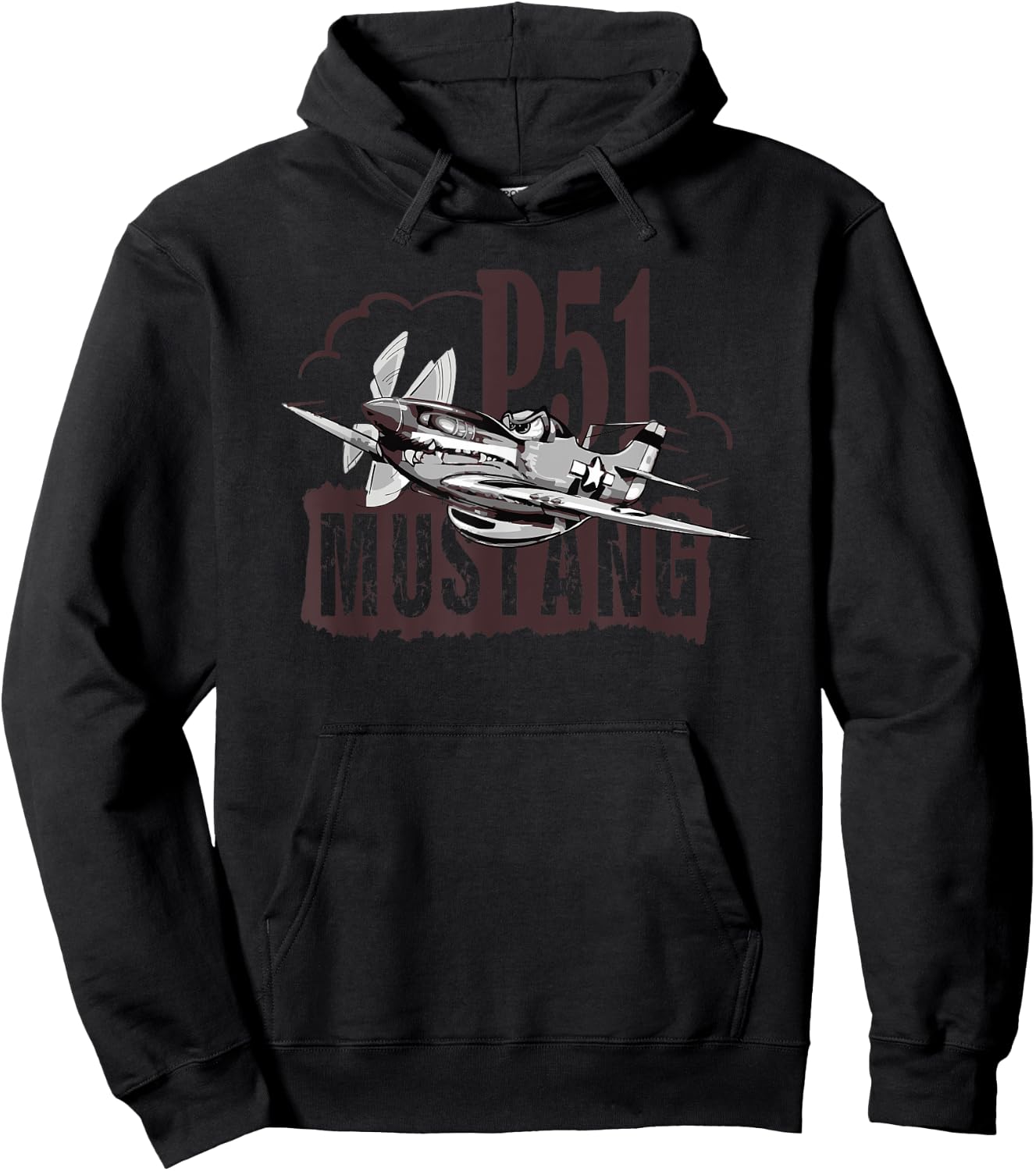P51 Mustang T shirt WW2 Fighter Hoodie - Hoodie | Black