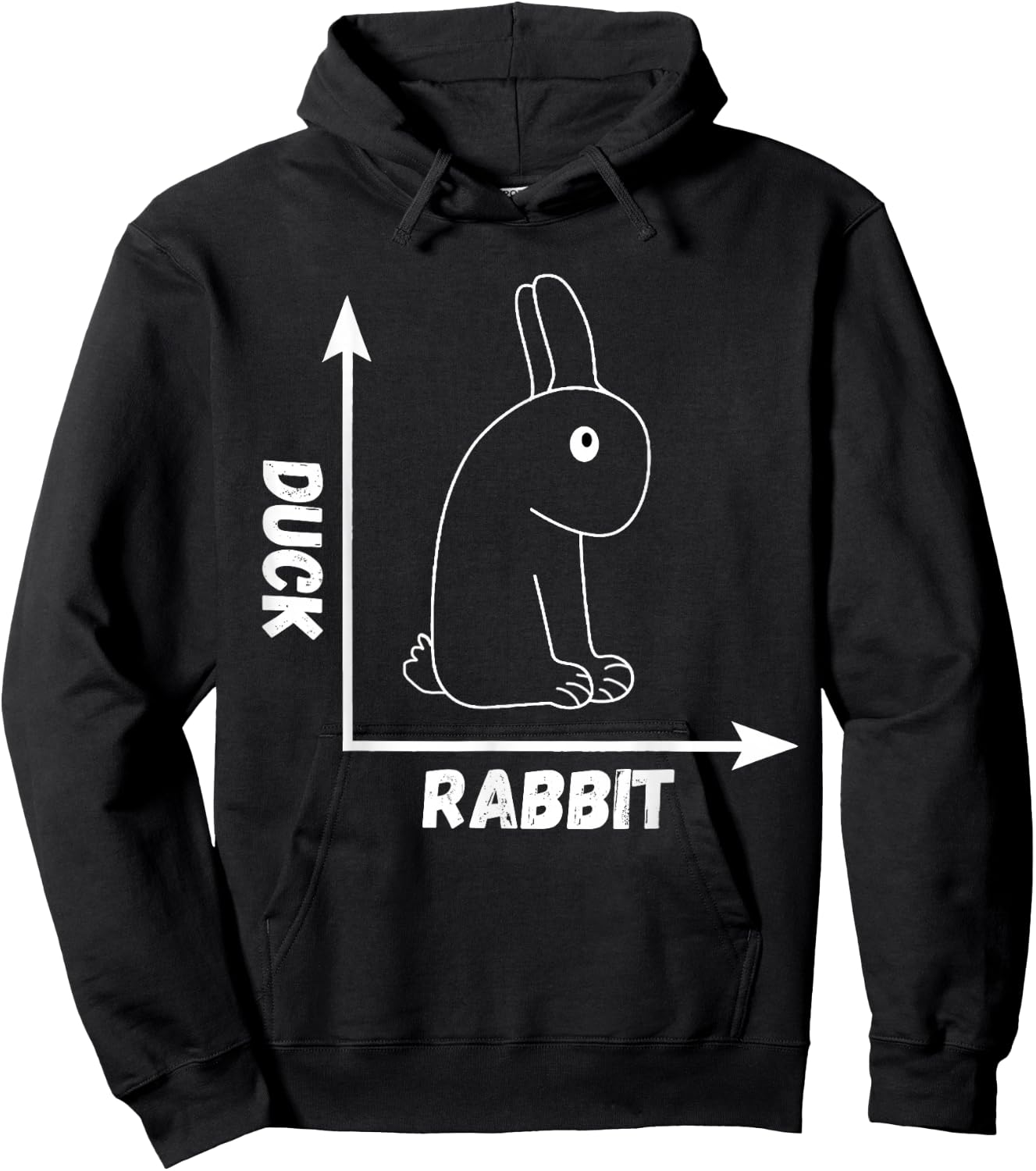 Crazy Optical Illusion Rabbit Duck Perspective Wittgenstein Hoodie - Hoodie | Black