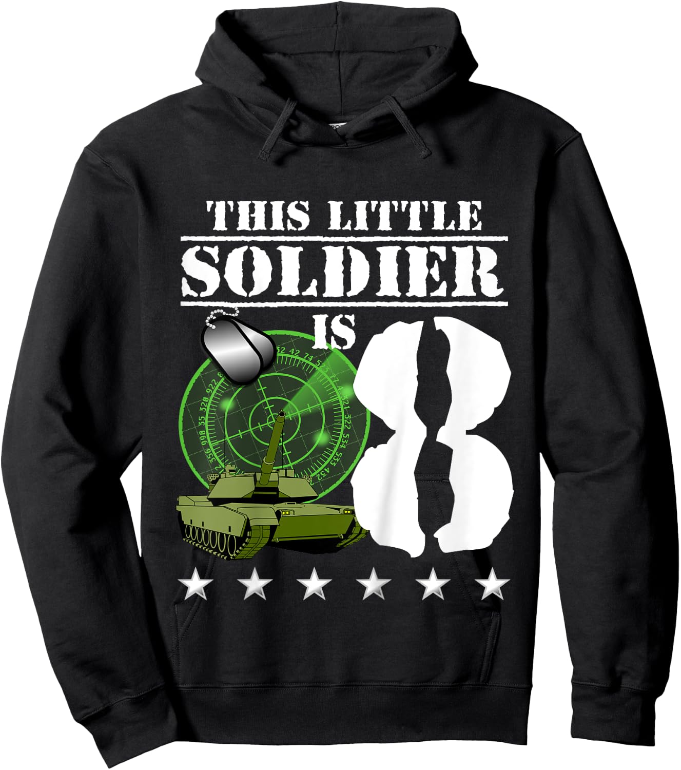 8 Year Old Soldier Birthday Military Themed Camo 8th Gift Hoodie - Hoodie | Black