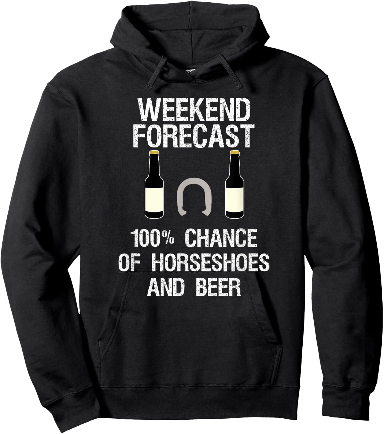 Horseshoes Game - Funny Horseshoes Forecast Beer Hoodie - Hoodie | Black