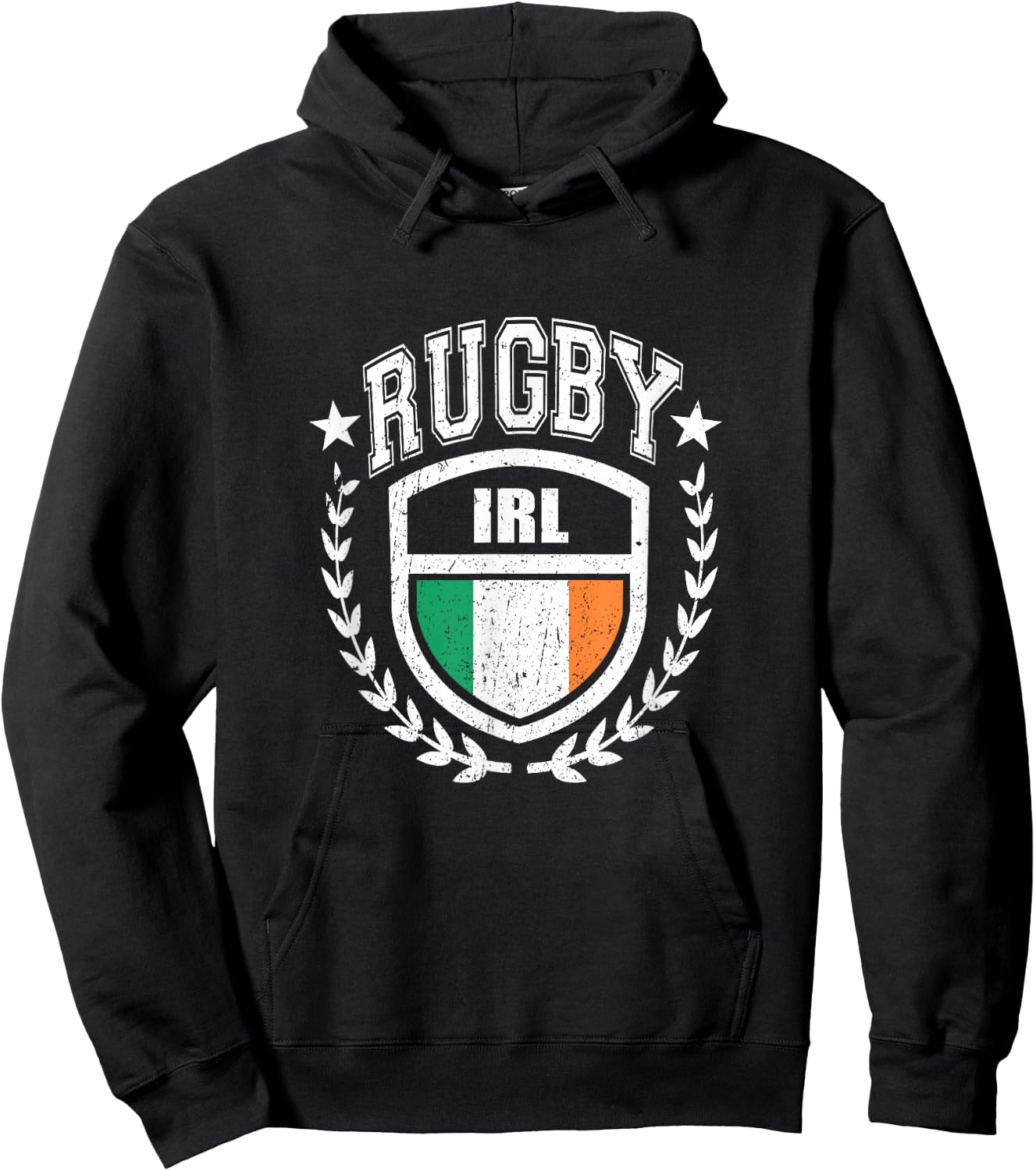 Ireland Rugby Equipment Irish Flag Vintage Sport Hoodie - Hoodie | Black