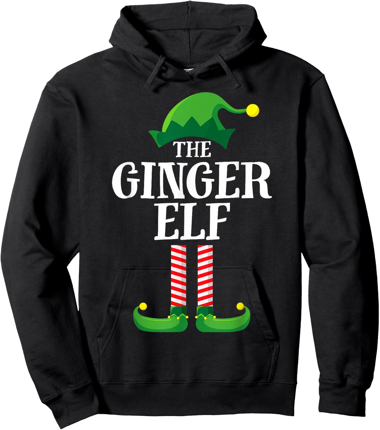 Ginger Elf Matching Family Group Christmas Party Pyjamas Hoodie - Hoodie | Black