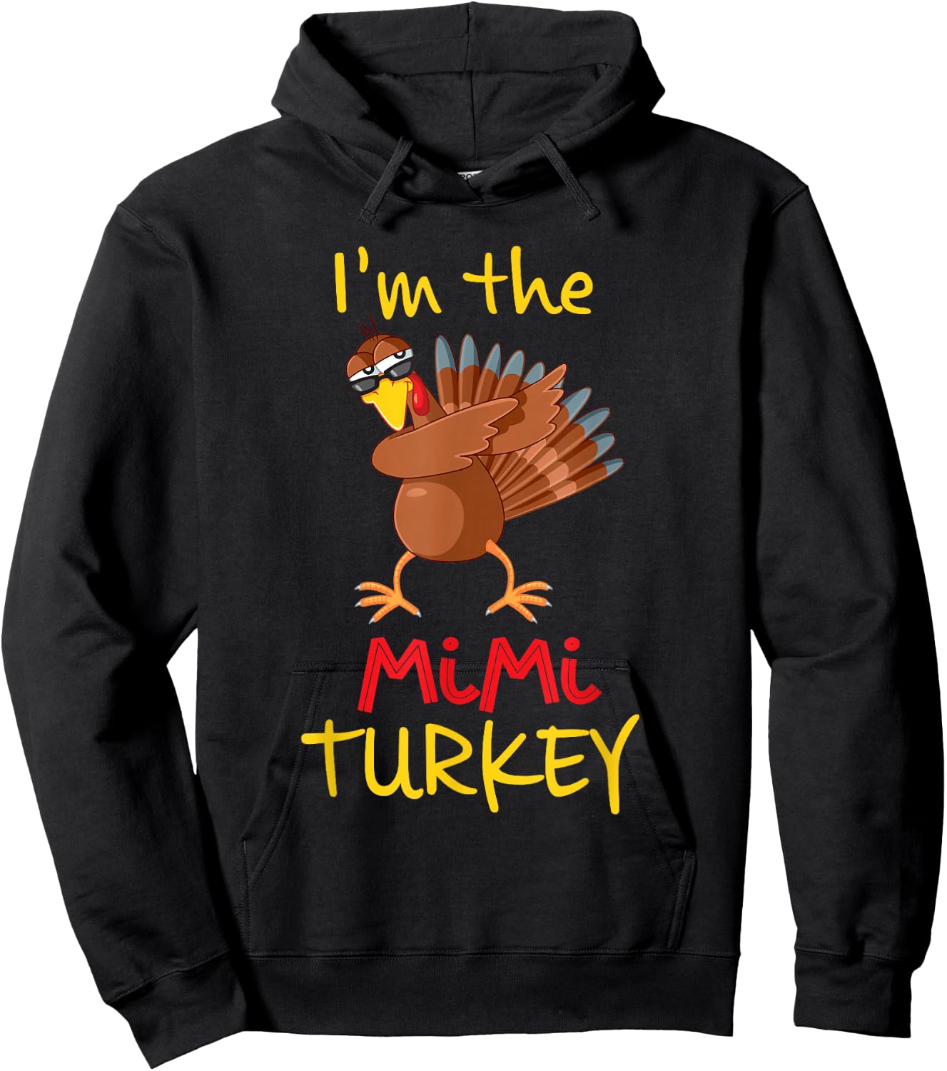Funny Mimi Turkey Matching Family Group Thanksgiving Party Hoodie - Hoodie | Black