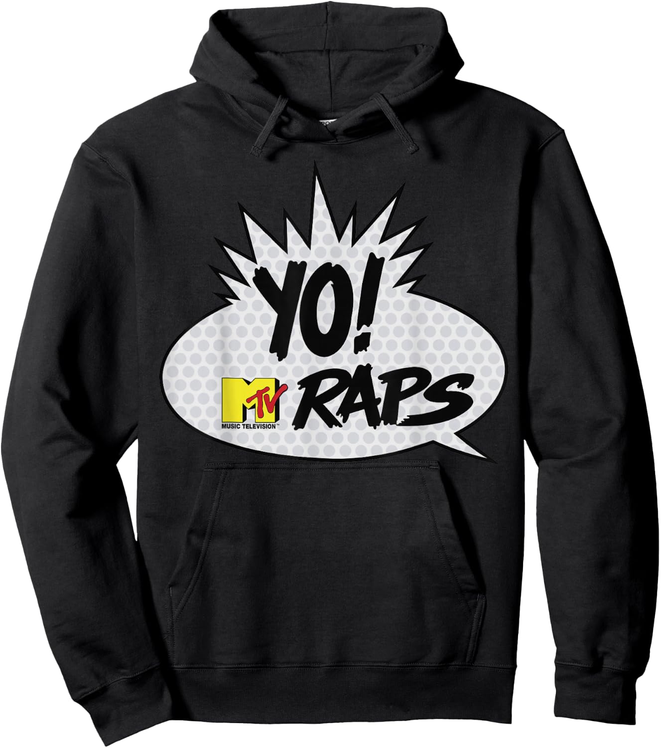 MTV YO! MTV Raps Comic Book Talk Bubble Small Hoodie - Hoodie | Black