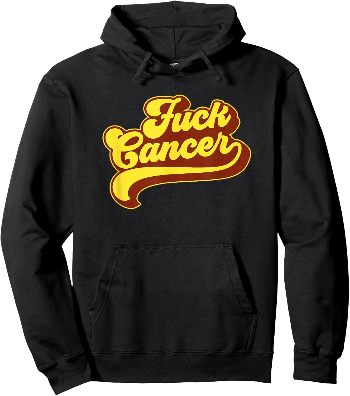 Fuck on Cancer Retro Gift Cancer Survivor Hoodie - Hoodie | Black