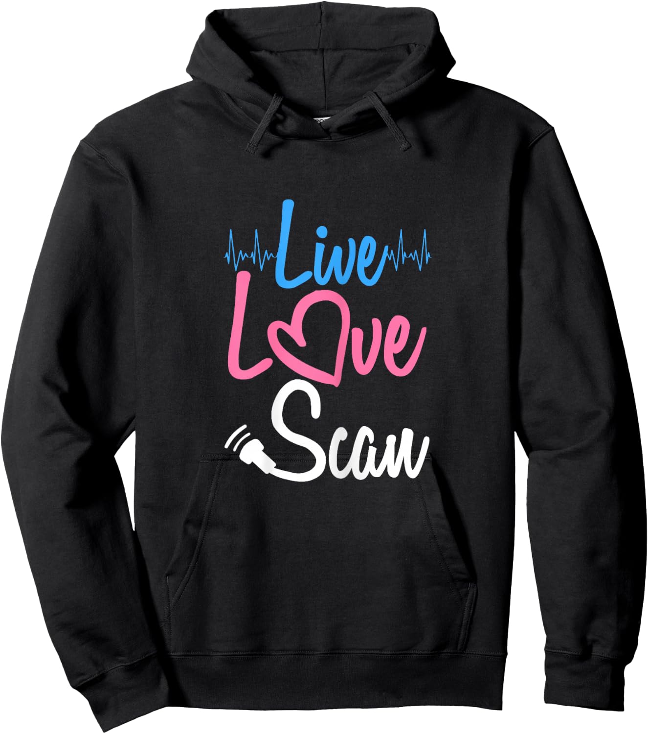 Ultrasonic Tech Gift - Sonographer Live Love Scan Hoodie - Hoodie | Black