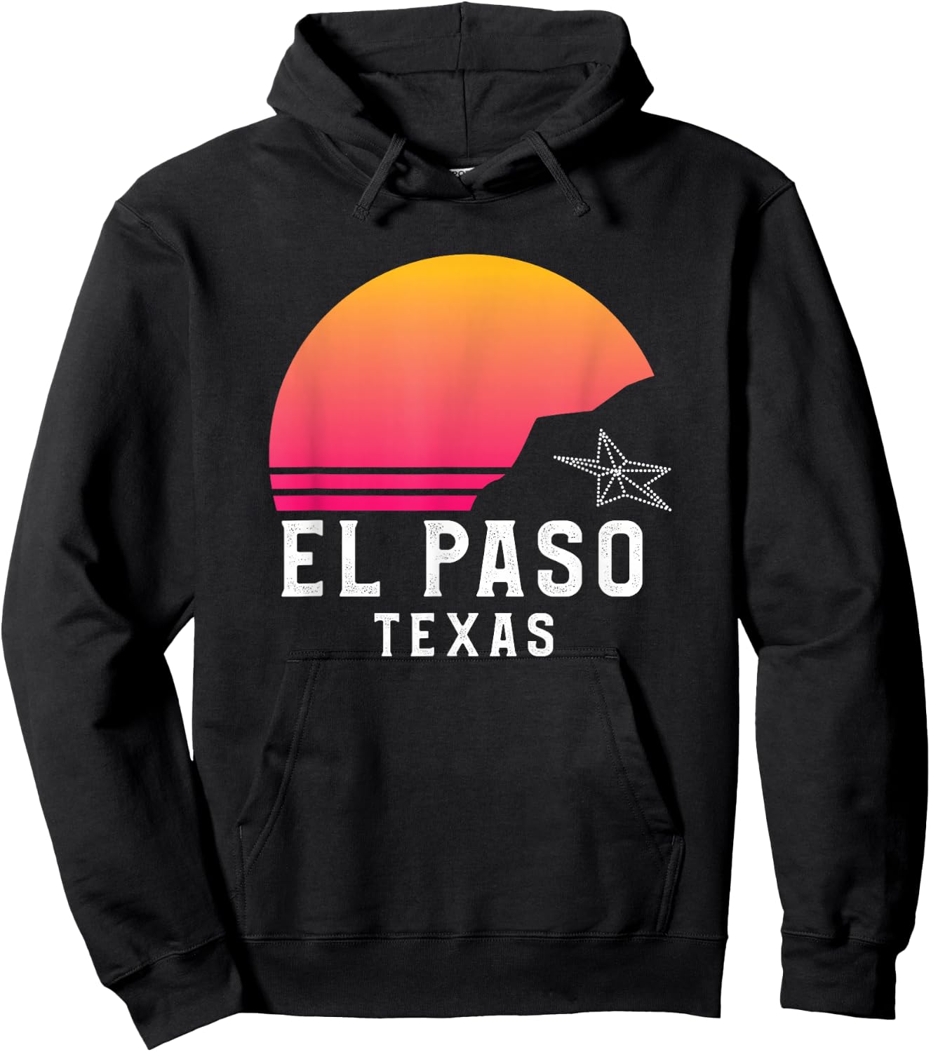 El Paso TX mountains sunset desert 915 Texas Hoodie - Hoodie | Black
