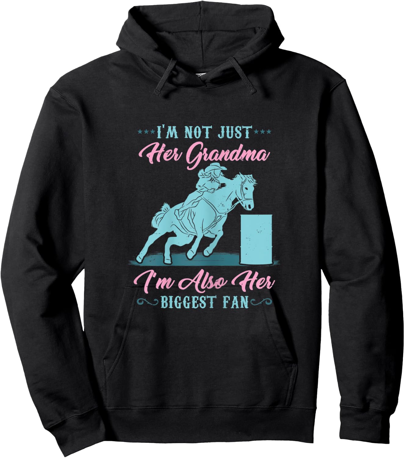 Barrel Racing I Equestrian Horse Grandma Hoodie - Hoodie | Black