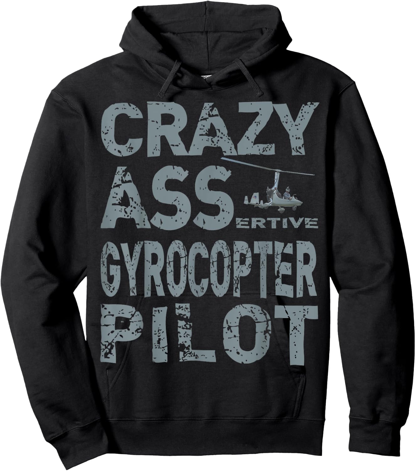 Autogyro Pilot Training Assertive Gyroplane Aircraft Pilot Hoodie - Hoodie | Black
