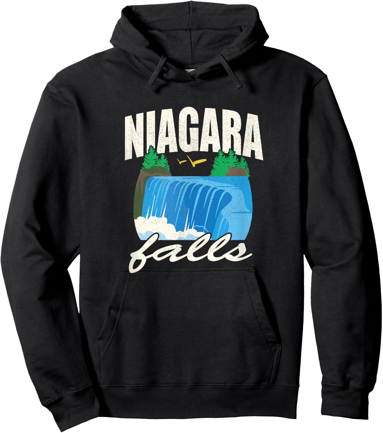 Vintage Niagara Niagra Falls National Park New York T Shirt Hoodie - Hoodie | Black