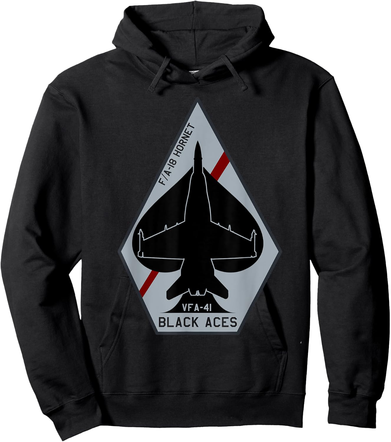 VFA-41 Black Aces F-18 Hornet Jet Fighter Airplane Hoodie - Hoodie | Black