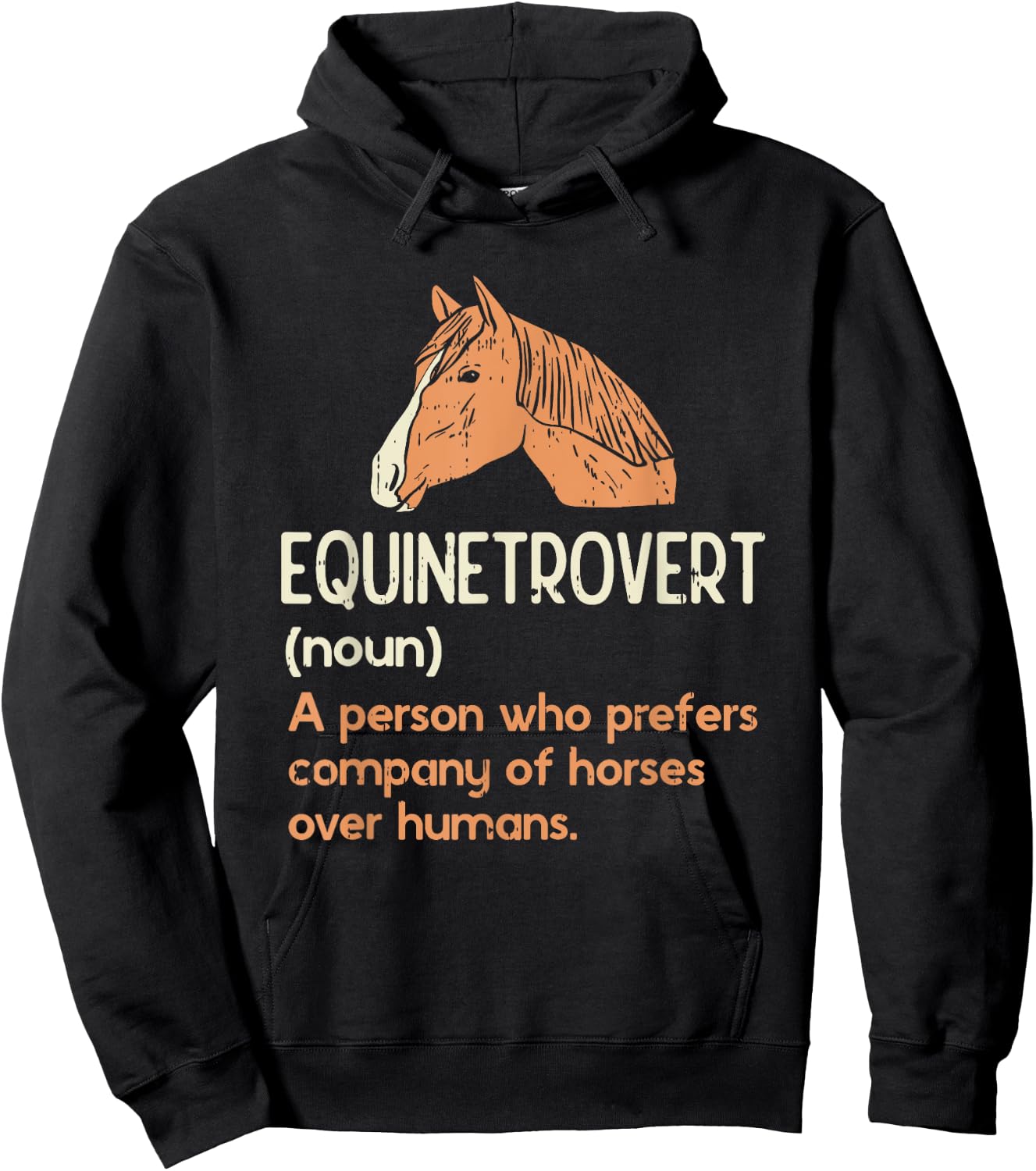 Fun Horse Lover Humor | Funny Horse Definition Hoodie - Hoodie | Black