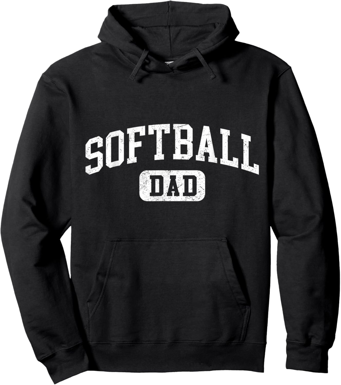 Softball Dad Funny Lettering Style Fathers Day Daddy Hoodie - Hoodie | Black