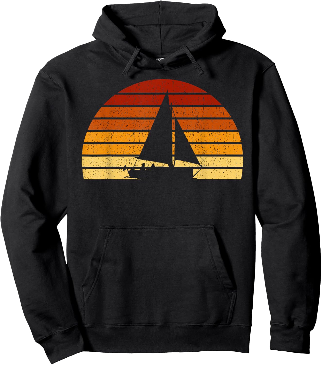 Vintage Sunset Sailing Gift Sailors and Skippers Hoodie - Hoodie | Black