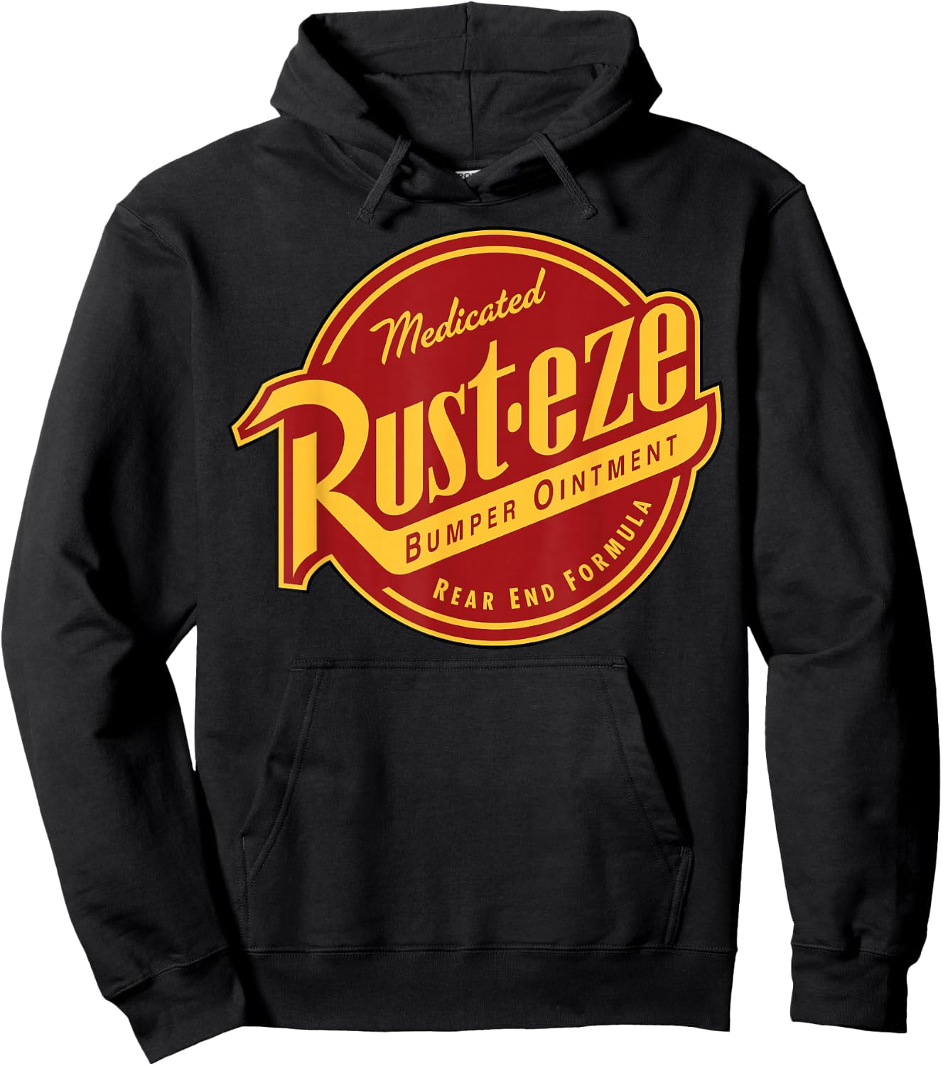Disney Pixar Cars 2 Rust-Eze Ointment Vintage Badge Logo Hoodie - Hoodie | Black