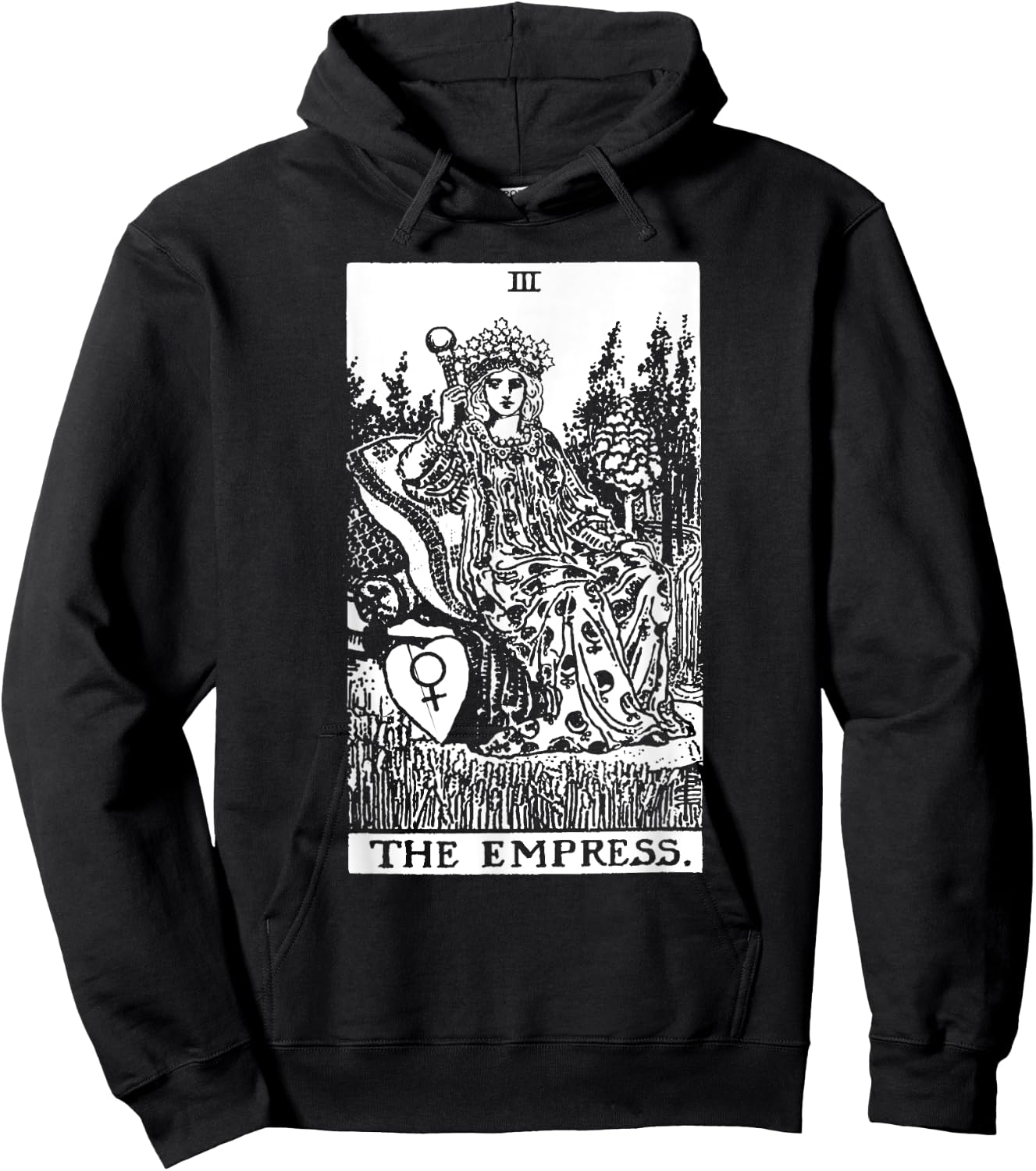 The Empress Tarot Card Hoodie - Hoodie | Black