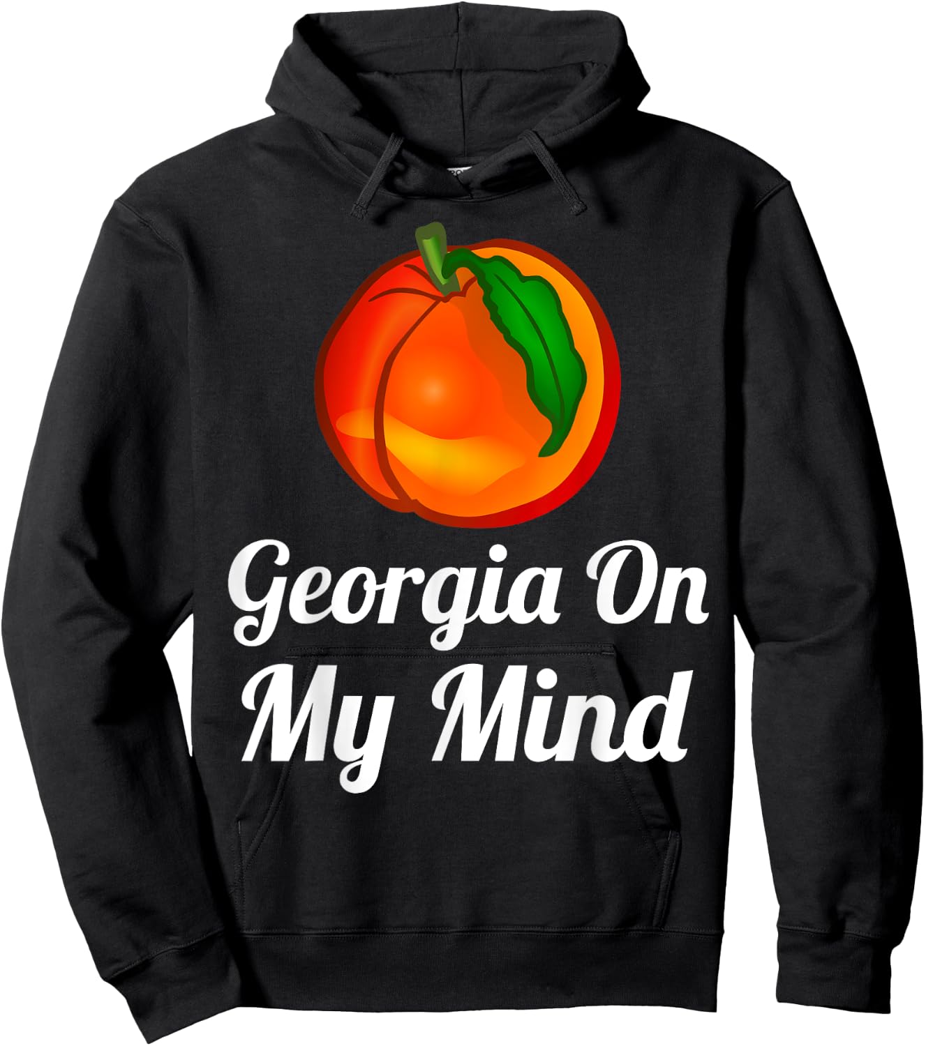 Georgia On My Mind White Print Hoodie - Hoodie | Black