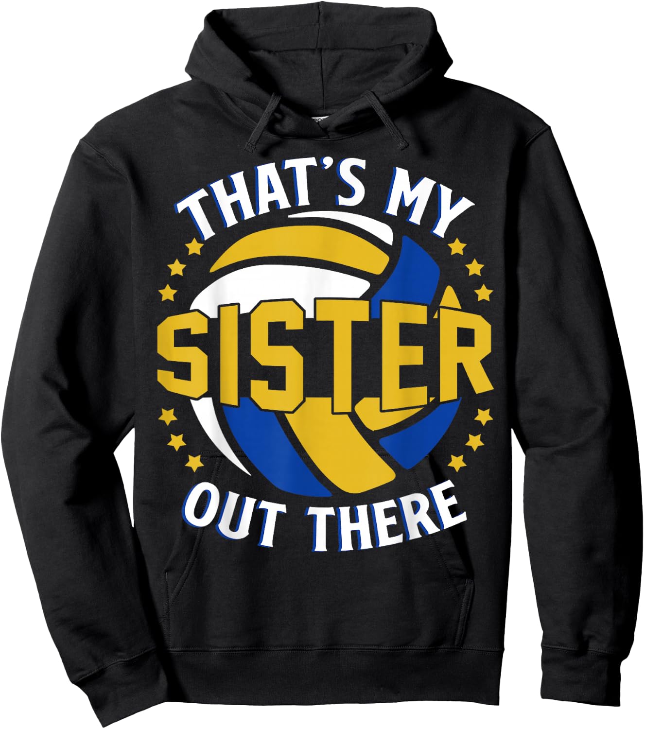 Brother Volleyball Gift That's My Sister Volleyball Brother Hoodie - Hoodie | Black