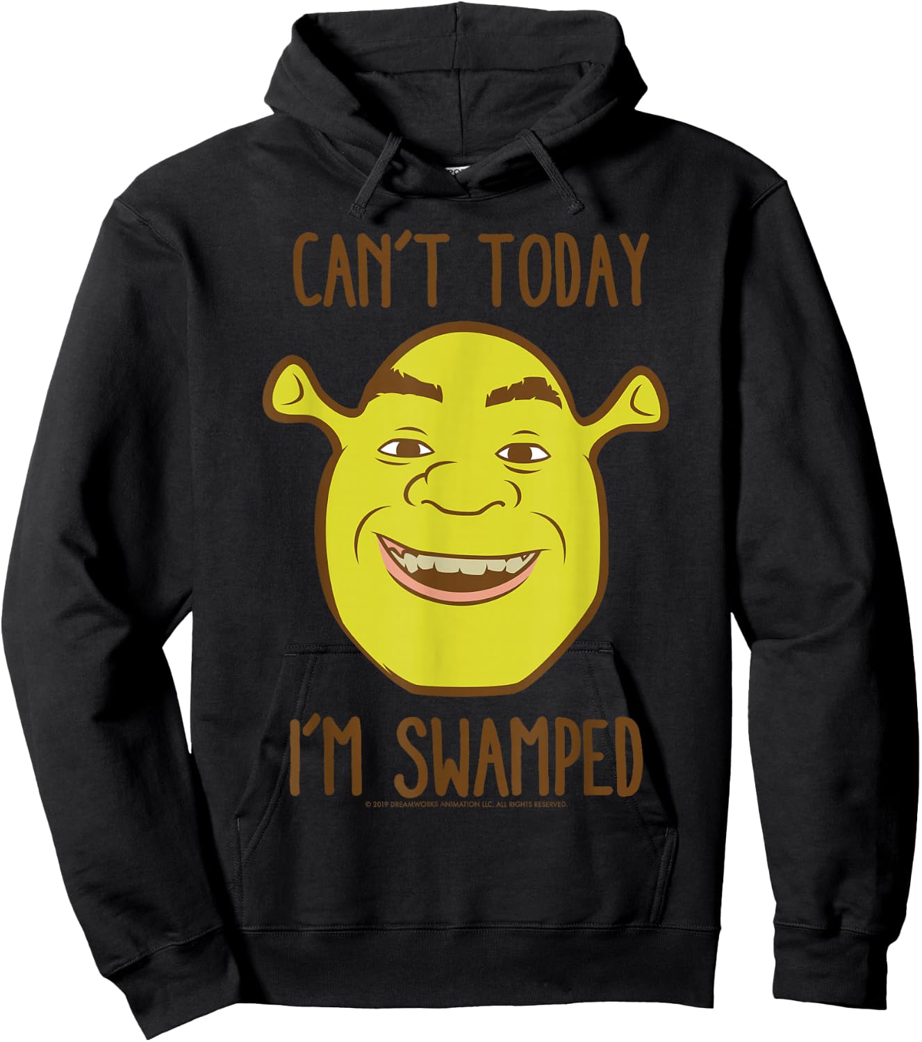 Shrek Face Can't Today I'm Swamped Hoodie - Hoodie | Black