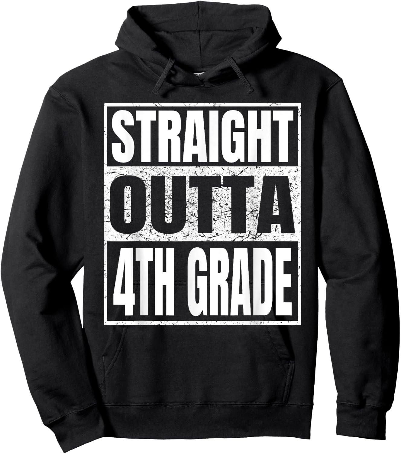 Straight Outta 4th Grade Class 2025 Graduation Fourth Grade Hoodie - Hoodie | Black