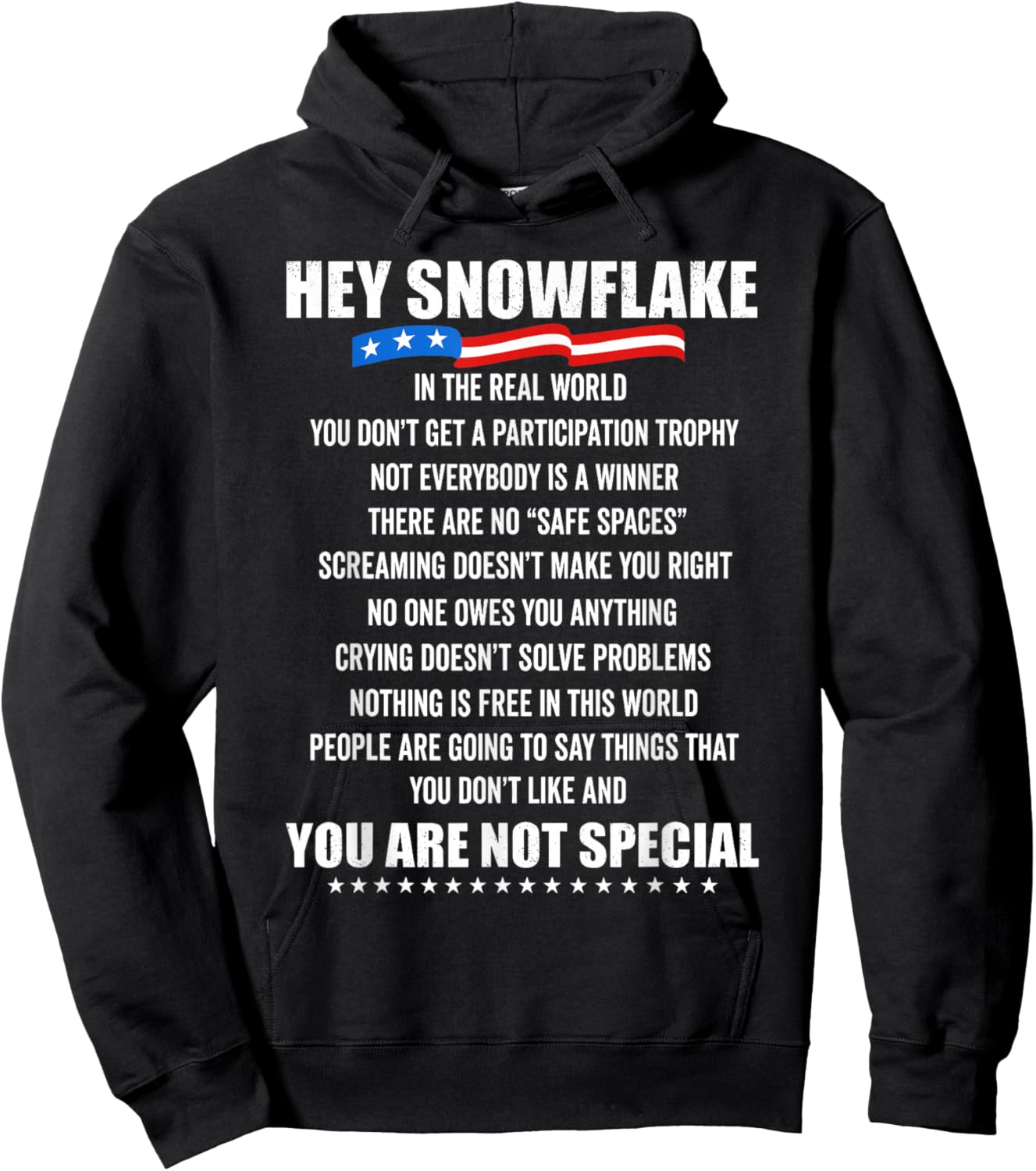Hey Snowflake in The Real World Motivational Truths Hoodie - Hoodie | Black