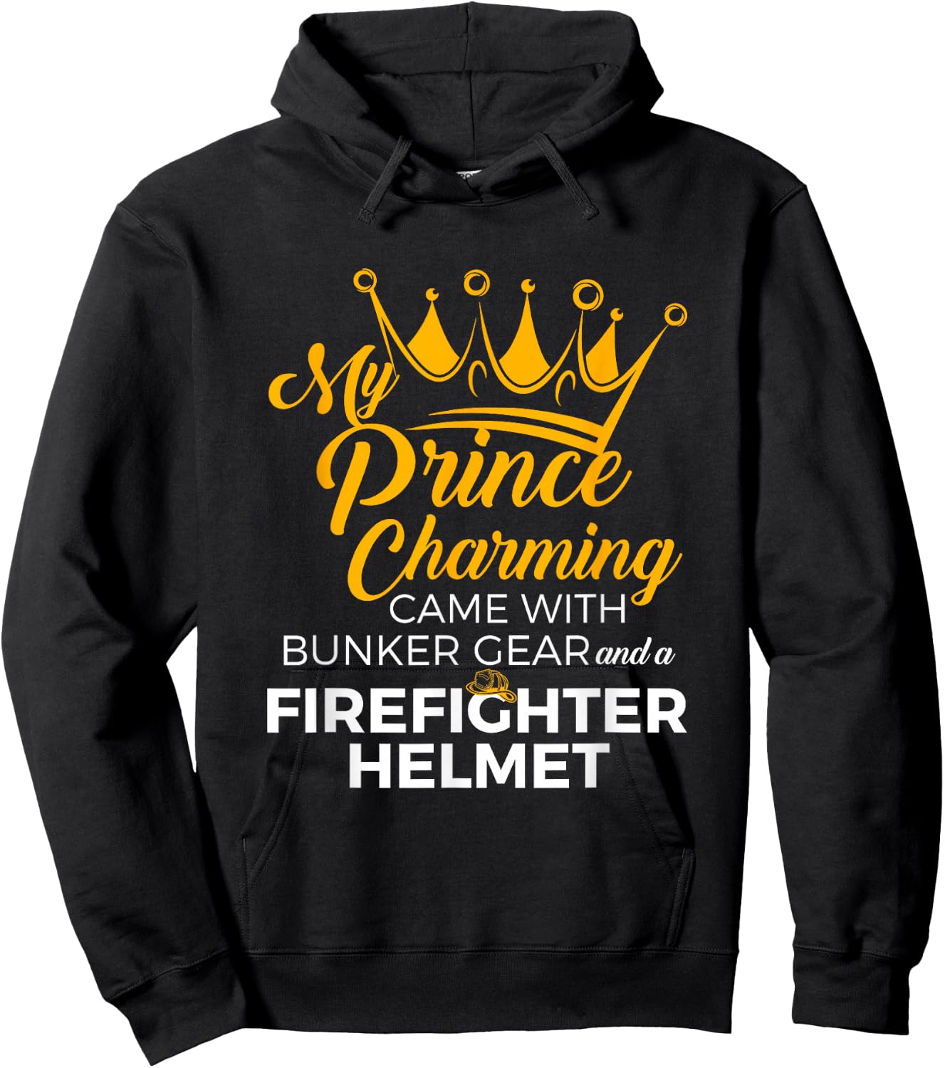 Cute Firefighter Wife Fire Girlfriend Fireman GF Quote Hoodie - Hoodie | Black