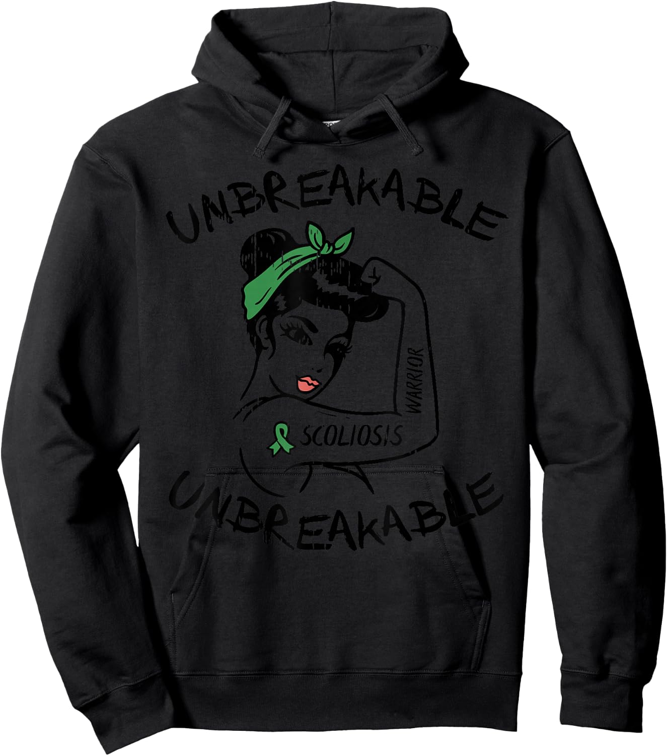 Scoliosis Warrior Unbreakable Awareness Support Women Hoodie - Hoodie | Black
