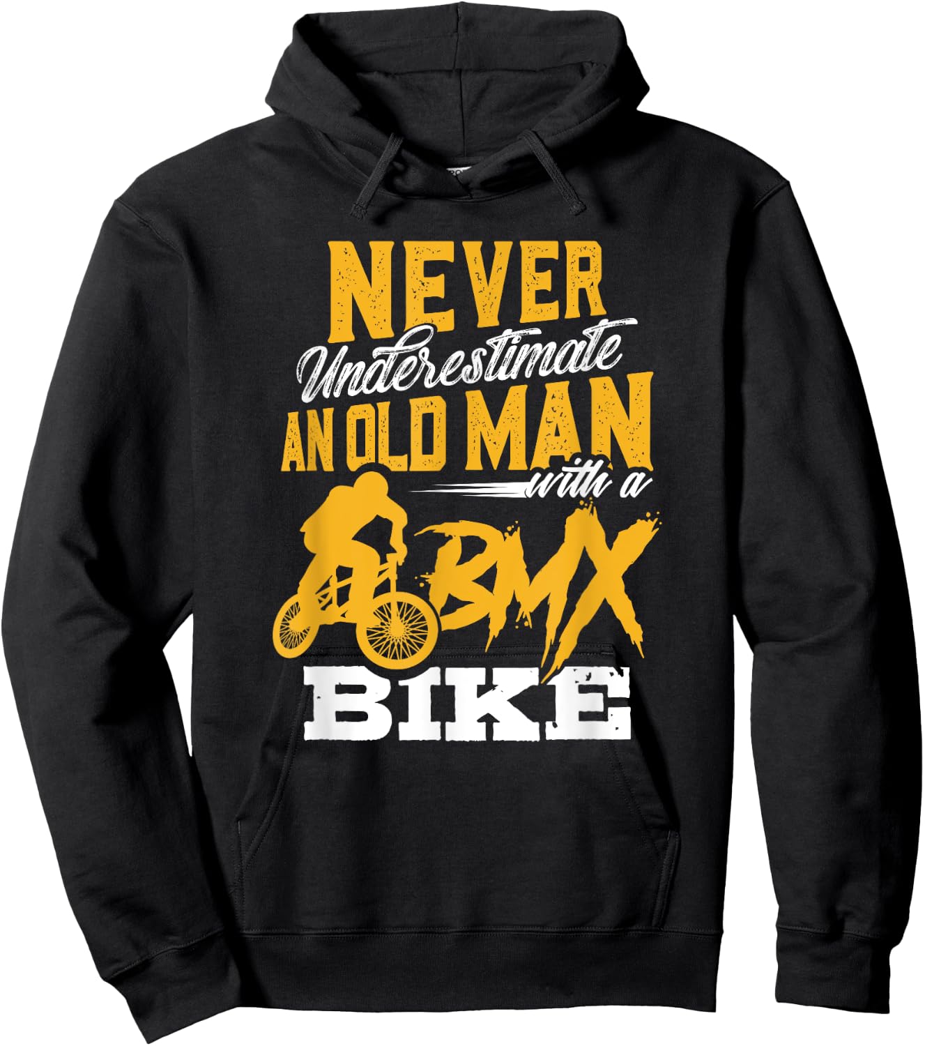 Funny Never Underestimate an Old Man with a BMX Bike T Shirt Hoodie - Hoodie | Black