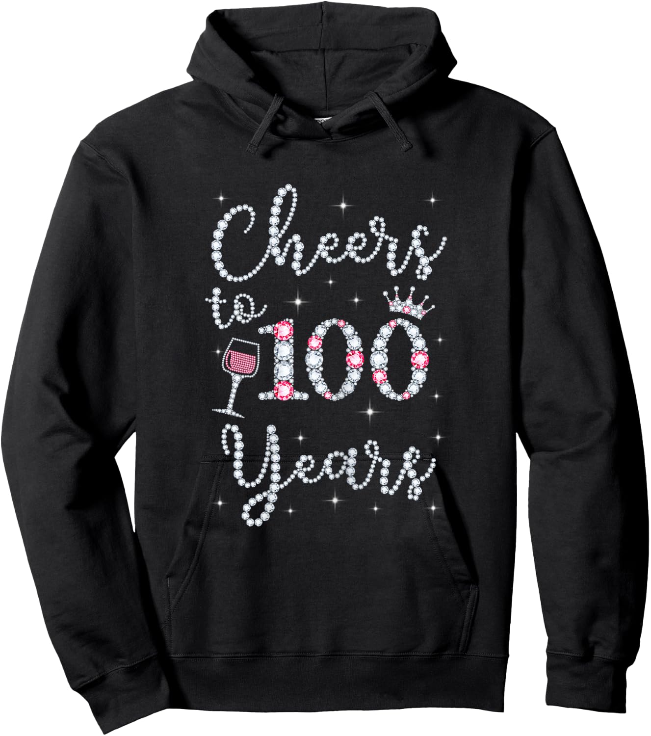 Cheers to 100 Years 1919 100th Birthday Gift Hoodie - Hoodie | Black