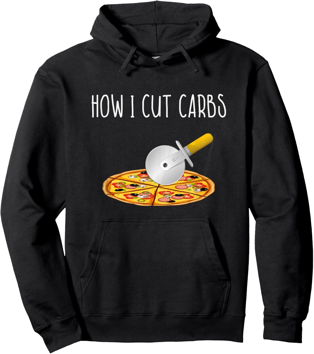 This is How I Cut Carbs Shirt - Pizza Cutter at Gym Hoodie - Hoodie | Black