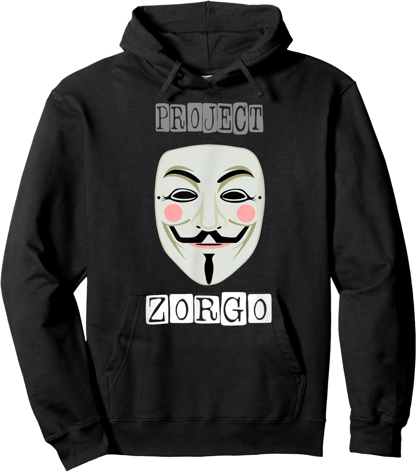 Project Zorgo Anonymous Mask Hacker Hoodie - Hoodie | Black