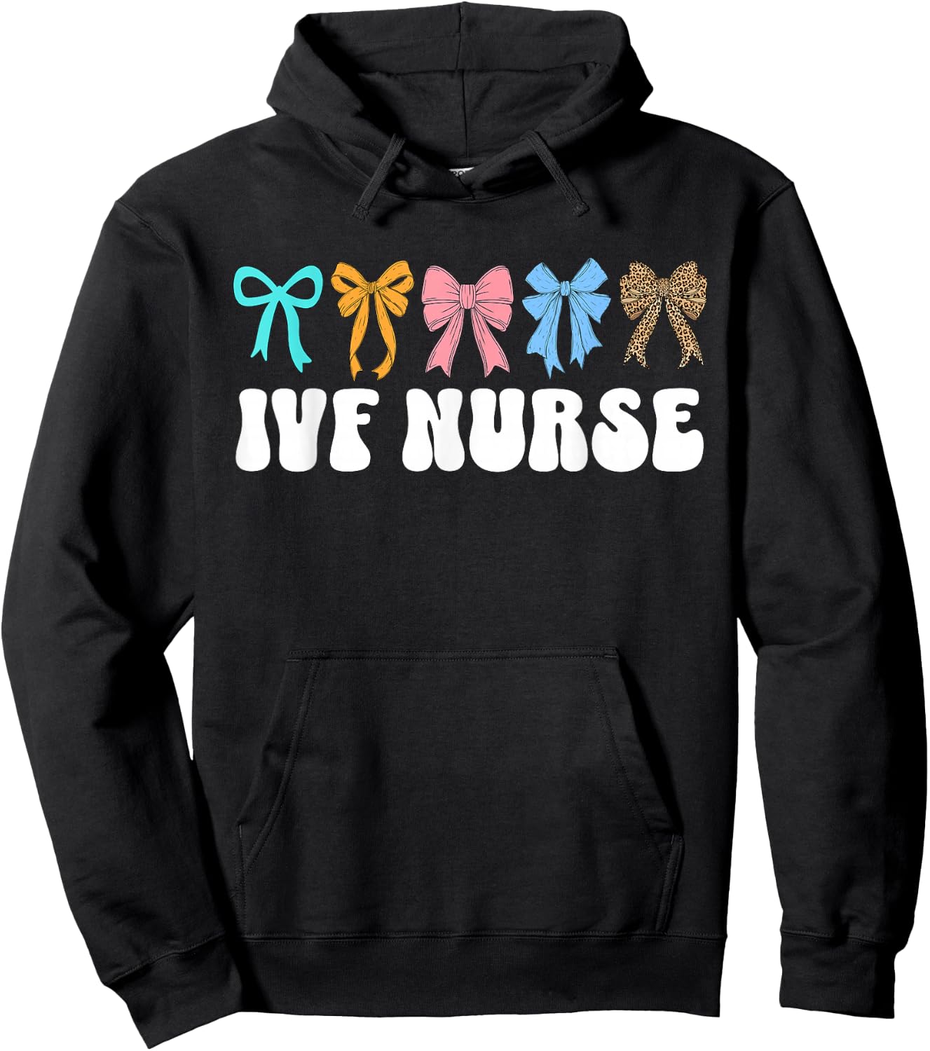 IVF Nurse In Vitro Fertilization IVF Nursing Coquette Bow Hoodie - Hoodie | Black