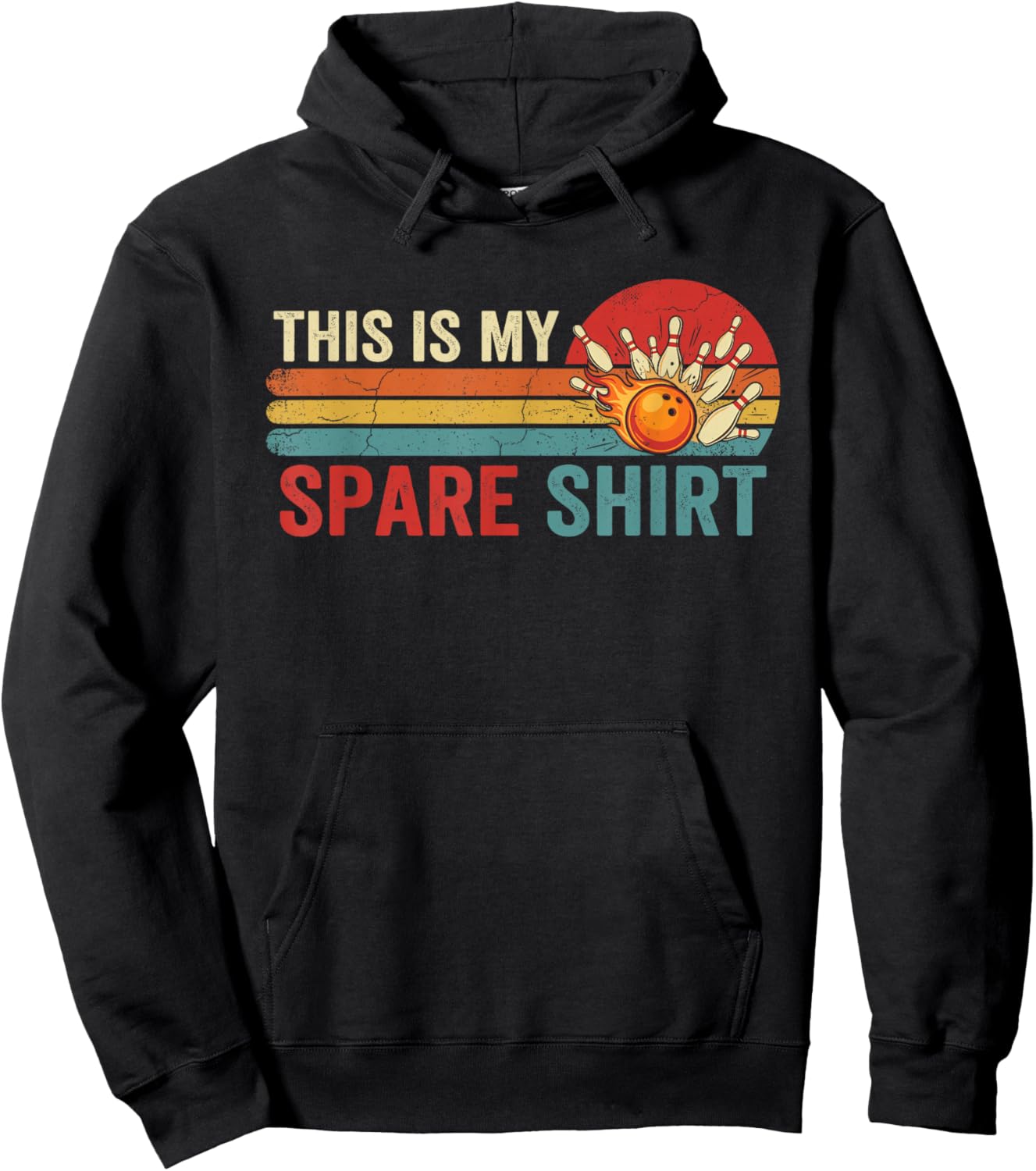This is My Spare Shirt Funny Bowling Retro Cool Design Hoodie - Hoodie | Black