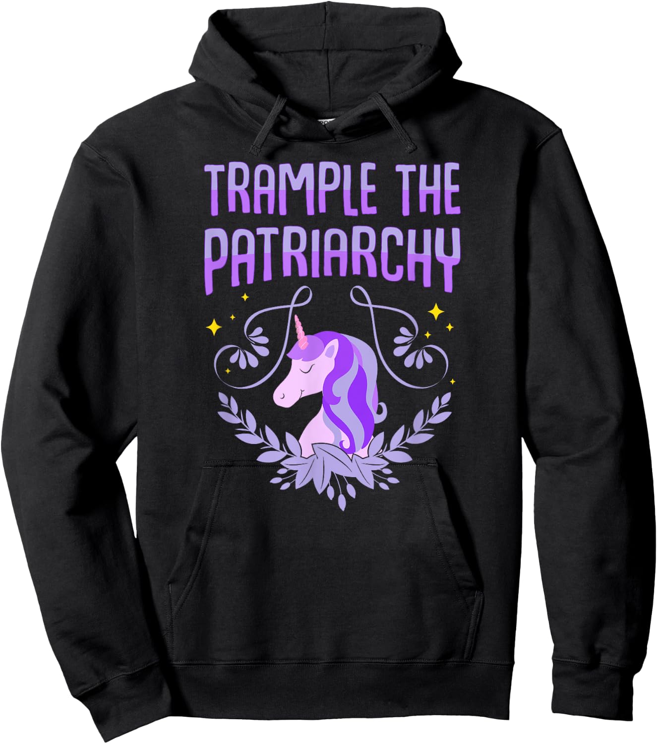 Trample The Patriarchy Unicorn Lovers Feminist Hoodie - Hoodie | Black