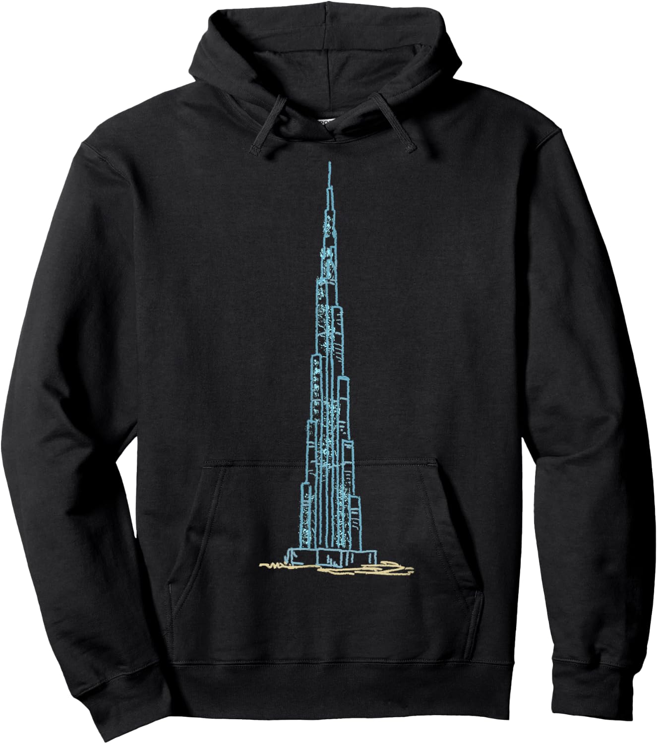 Burj Khalifa Dubai T Shirt Hoodie - Hoodie | Black