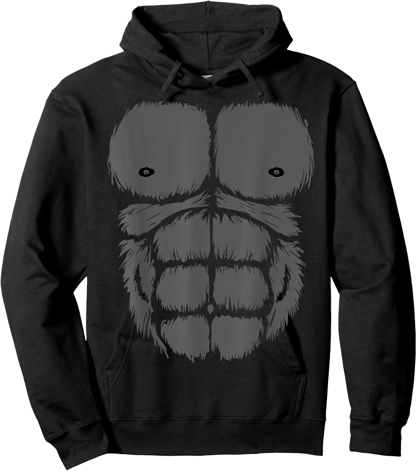 Gorilla Chest Belly Monkey Ape Muscle Kids Adult Fanc Hoodie - Hoodie | Black