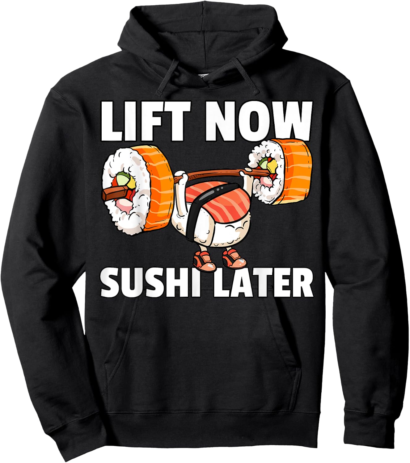 Sushi Weight Lifting Fitness Workout Training Gym Hoodie - Hoodie | Black