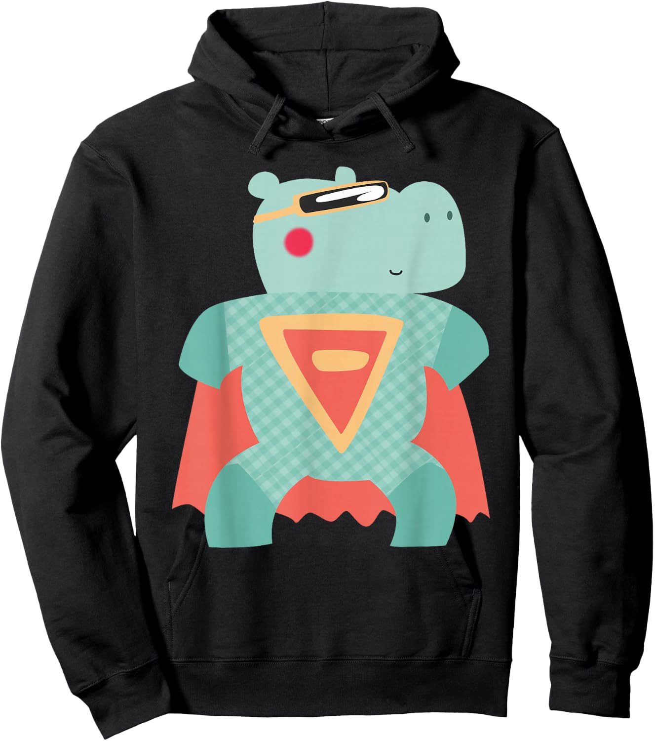 Cute Superhero Animals | Hippo Hero & Gift Hoodie - Hoodie | Black