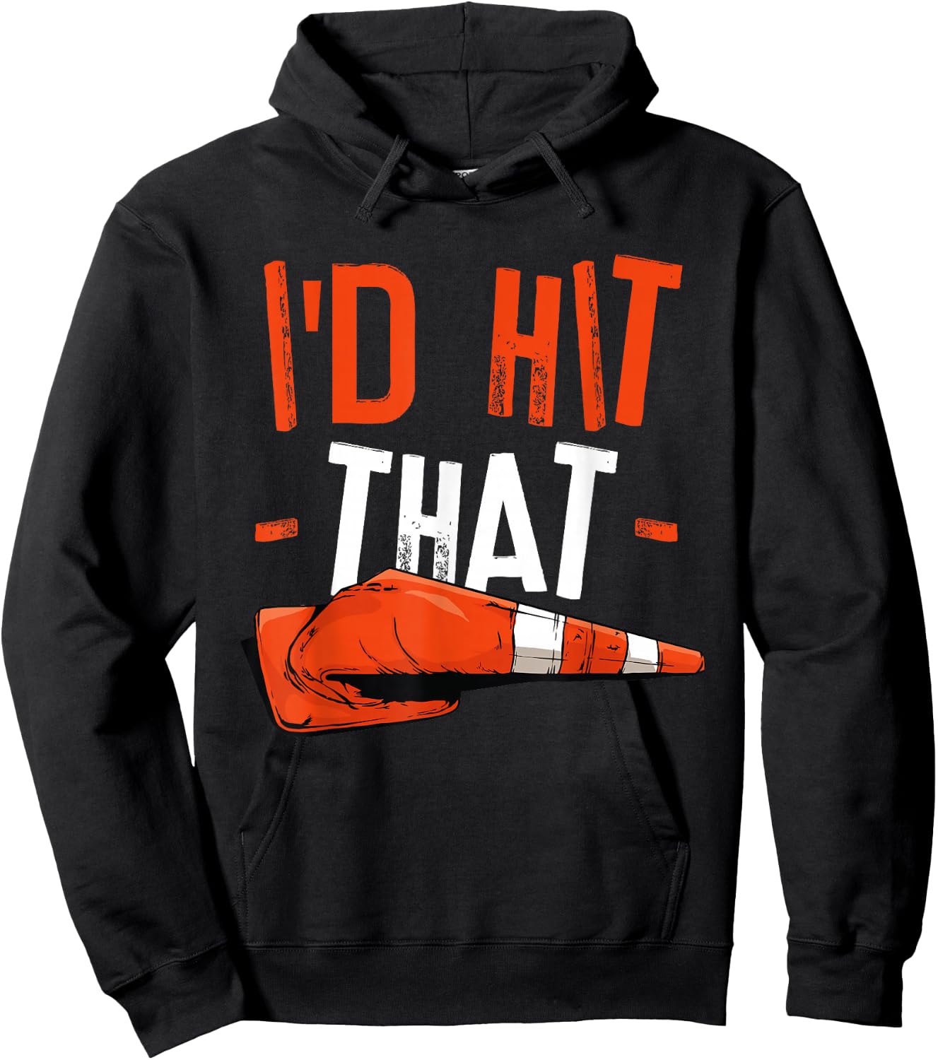 I'd Hit That Halloween Costume Traffic Cone Hoodie - Hoodie | Black