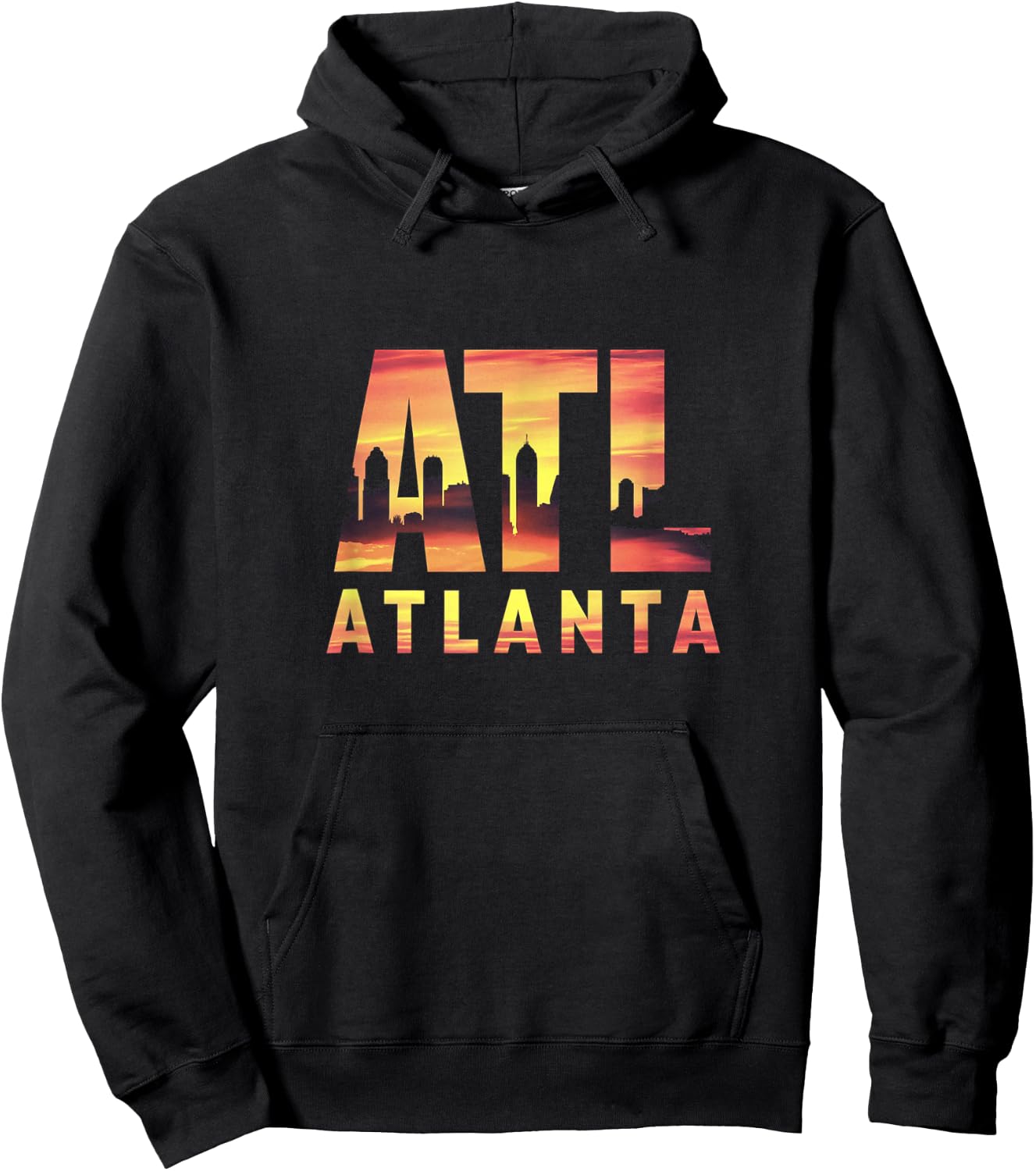 Atlanta ATL City Skyline Hoodie - Hoodie | Black