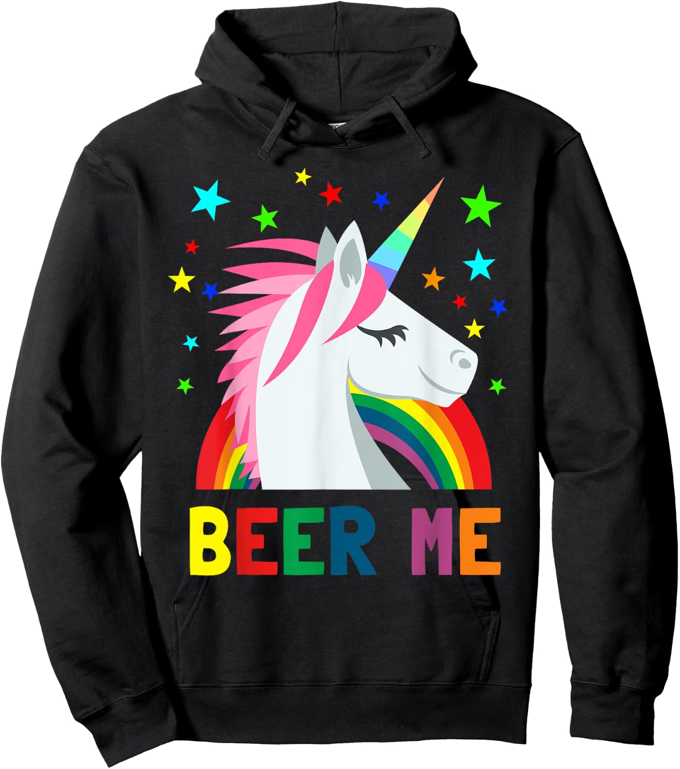 Beer Me Shirt Unicorn Rainbow Funny Beer Party Hoodie - Hoodie | Black