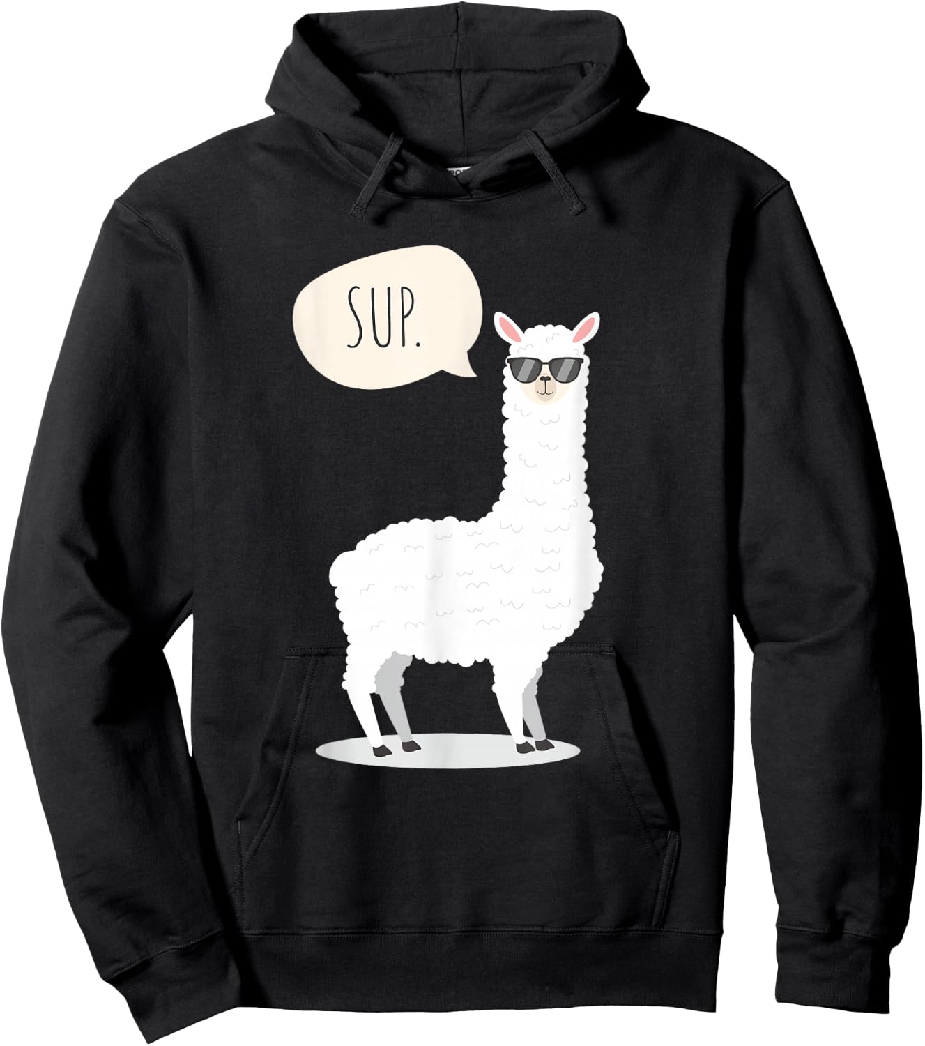 Sup No Drama Llama Alpaca Hoodie - Hoodie | Black